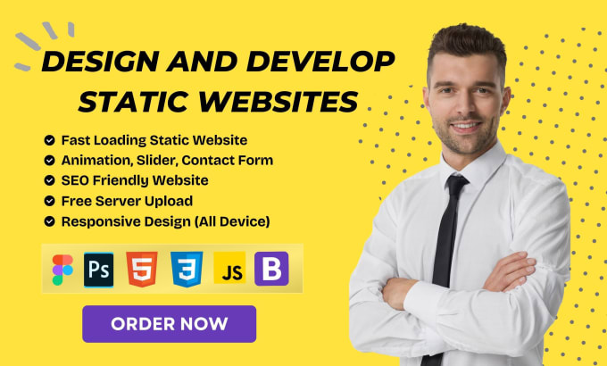 Gig Preview - Design and develop static websites using html, css and js