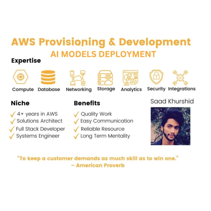 Gig Preview - Do your AWS, cloud work, ai, deep learning, machine learning model hosting