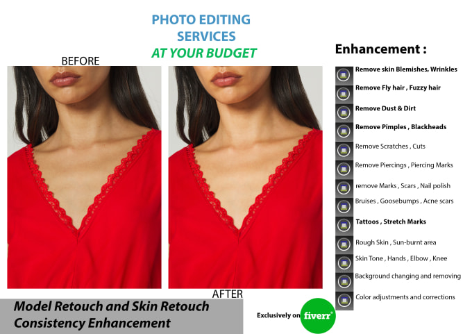 Gig Preview - Model retouch and skin retouch consistency enhancement in photoshop