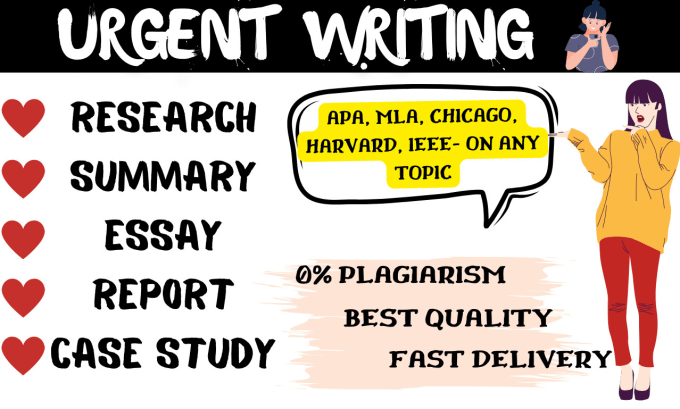 Gig Preview - Do urgent essay writing, research, summary, report, case study