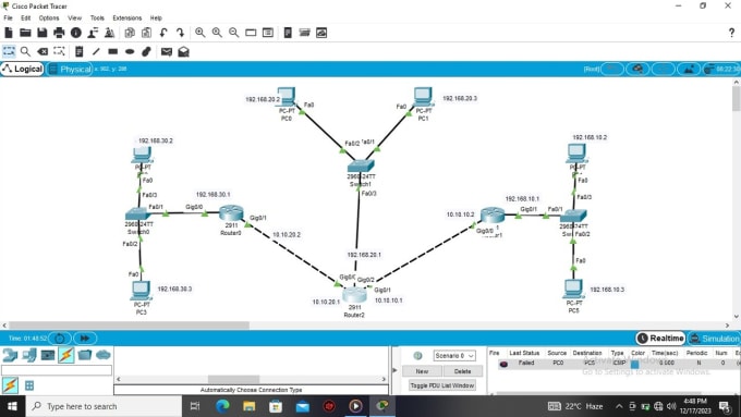 Gig Preview - Do networking ccna cisco packet tracer projects, labs in cisco packet tracer