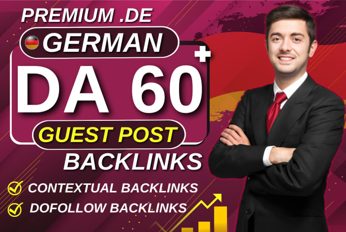 Gig Preview - Provide SEO dofollow german guest post quality backlinks on high authority sites