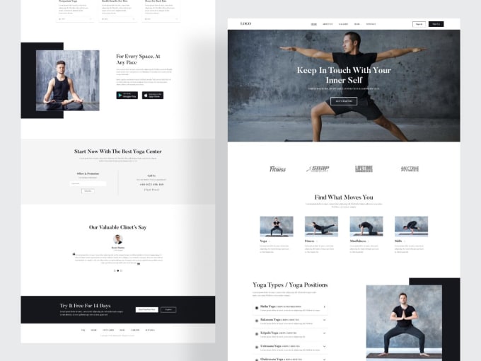 Gig Preview - Create gym website, yoga, fitness website, sport website, workout website