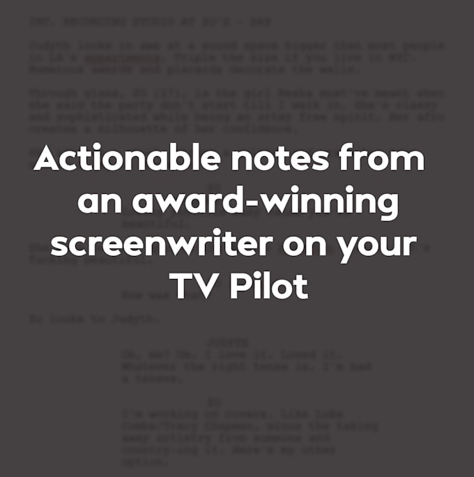 Gig Preview - Give actionable notes on your TV pilot with script coverage