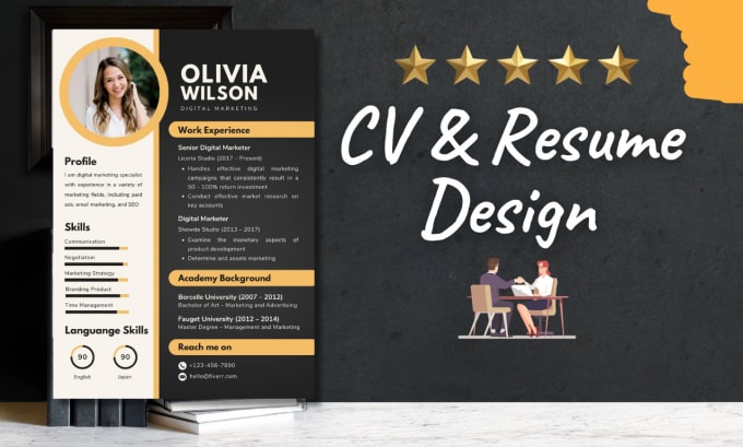 Gig Preview - Design attractive cv design and resume maker or curriculum vitae