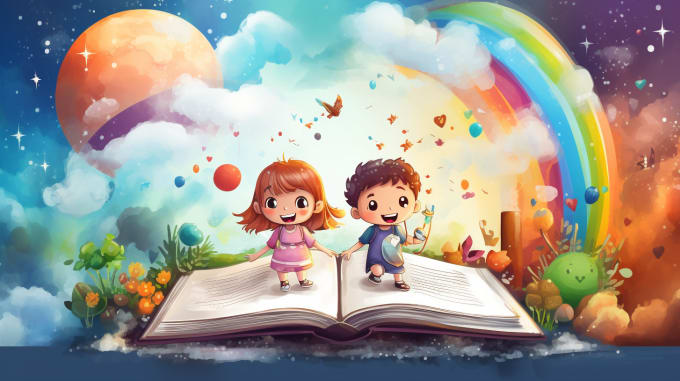 Gig Preview - Be your childrens picture book illustrator using midjourney