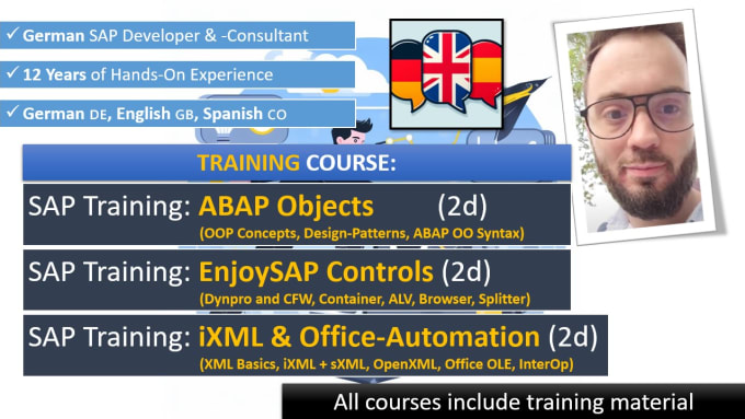 Gig Preview - Provide training for abap objects enjoysap and office automation