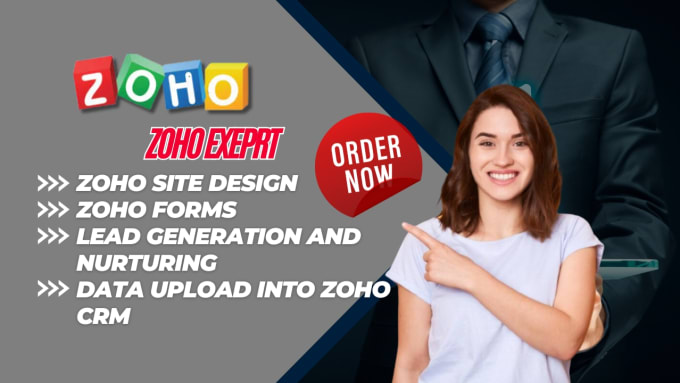 Gig Preview - Set up zoho CRM, forms, zoho website, builder, sites, zoho email campaigns, one