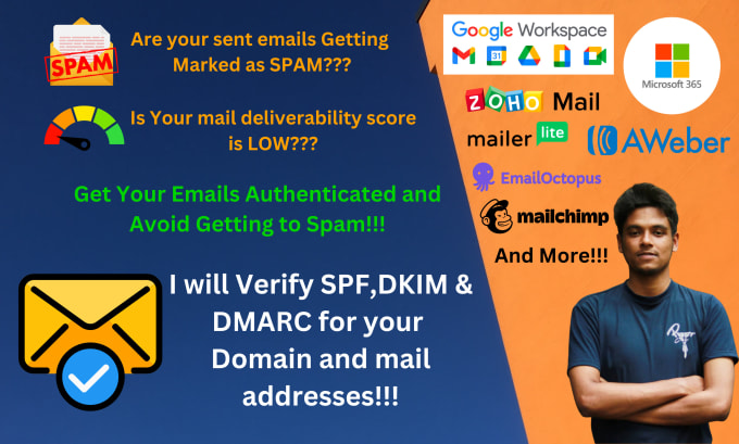 Gig Preview - Help you fix spf dkim dmarc to improve email deliverability