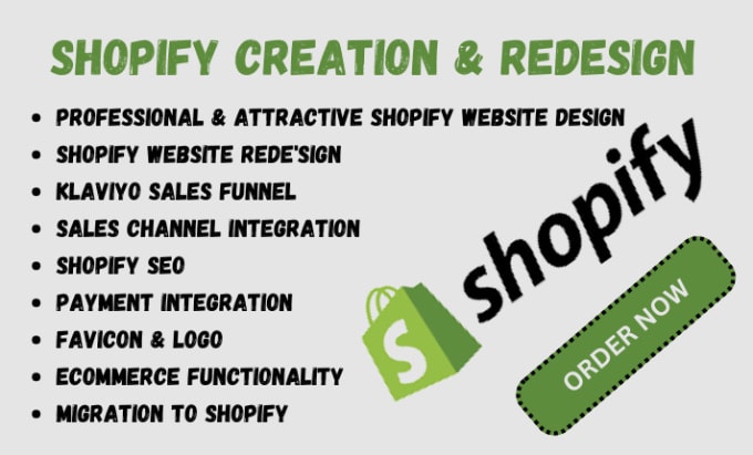 Gig Preview - Create you outstanding shopify dropshipping store, shopify website redesign