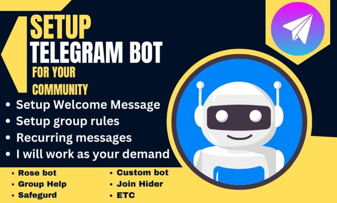 Gig Preview - Create group and setup telegram bots to look professional