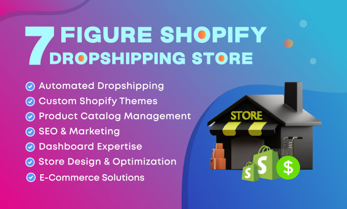 Gig Preview - Build a shopify automated dropshipping store for 7 figure success