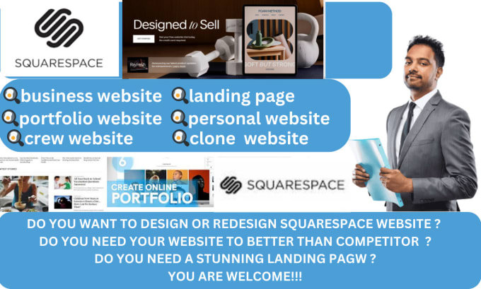 Gig Preview - Squarespace design website, redesign squarespace website, squarespace home page