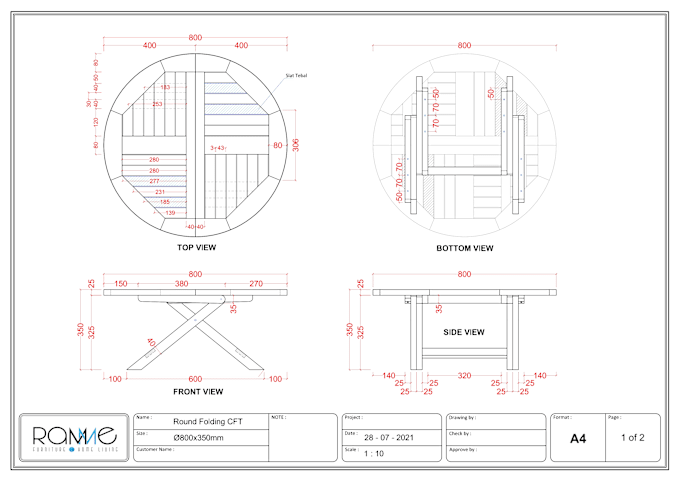 Gig Preview - Do coffee table and table drawing 2d and 3d furniture