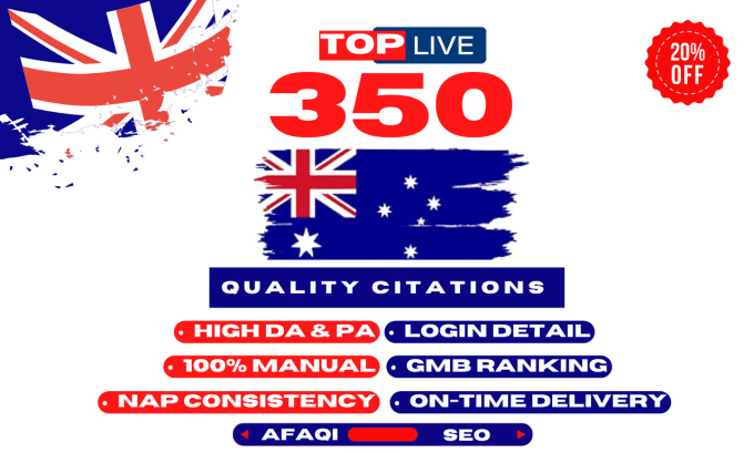 Gig Preview - Do top australian local citations for local business SEO