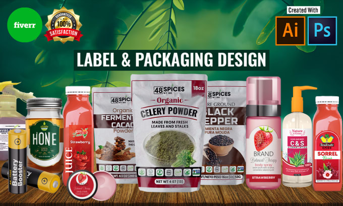 Gig Preview - Do juice label design, supplement label, food label and cosmetic label design