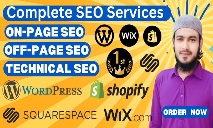 Gig Preview - Do complete SEO services for wordpress, shopify, wix, and squarespace