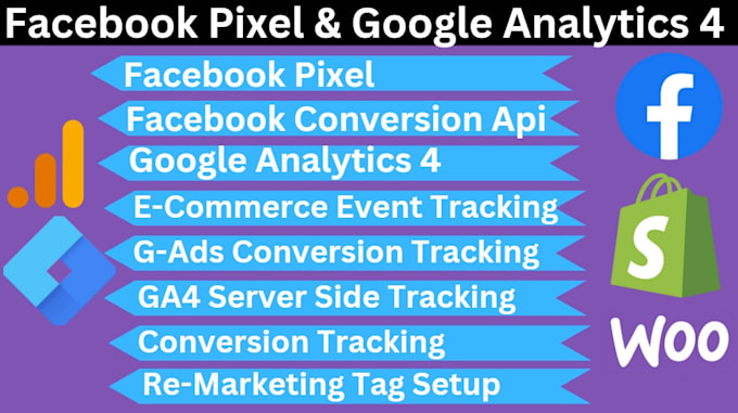 Gig Preview - Fix or setup facebook pixel api google analytics 4 conversion API tracking