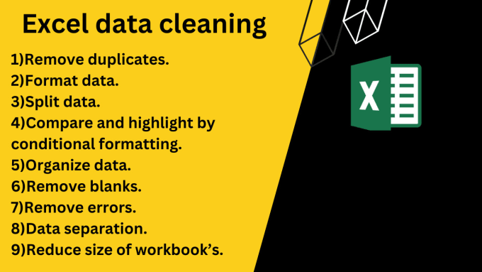 Gig Preview - Do data cleaning in CSV or excel, organize, format, and sort data