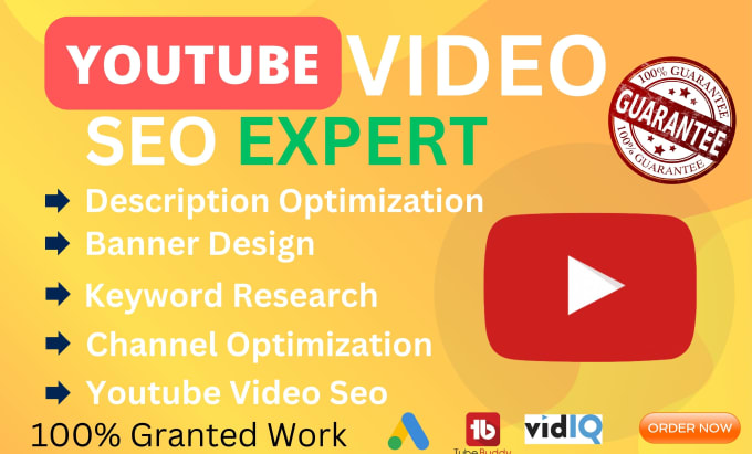 Gig Preview - Organic growth video SEO youtube optimization rapid ranking with monetization