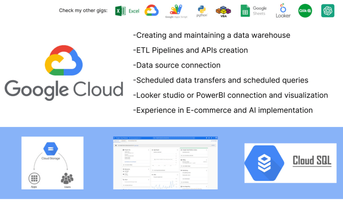 Gig Preview - Set up, expand and maintain you google cloud bigquery data warehouse