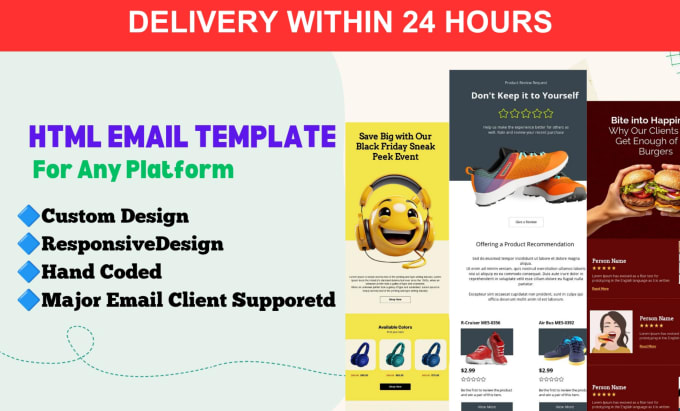 Gig Preview - Design html email template for your email campaign