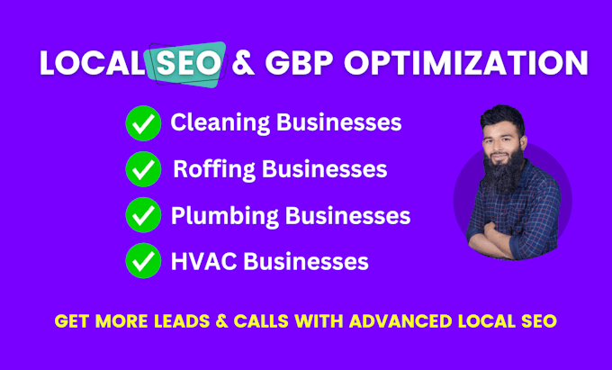 Gig Preview - Do best local SEO for cleaning, roofing, plumbing havc services, get more leads