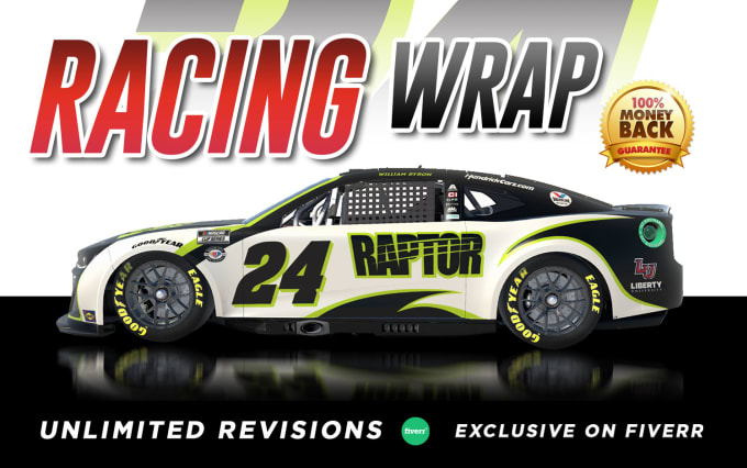 Gig Preview - Design unique racing car wrap, livery racing car,vehicle wrap design