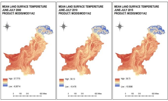 Gig Preview - Find lulc change, ndvi, classification, lst in gis rs