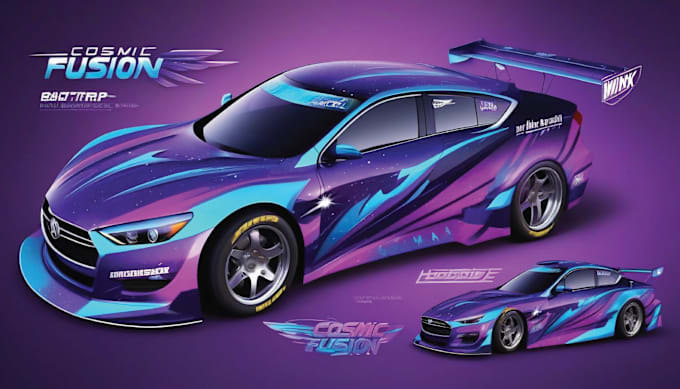 Gig Preview - Design creative racing car wraps, car wrap, race car wrap, itasha wrap