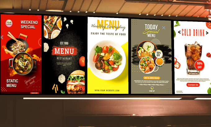 Gig Preview - Do digital menu board, static tv menu, modern menu design