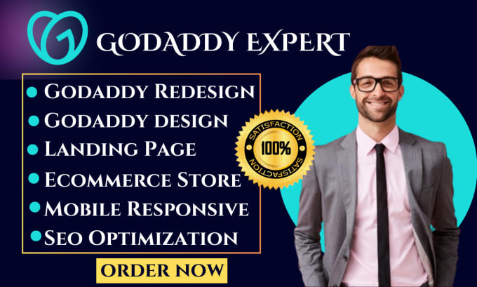 Gig Preview - Design godaddy website godaddy website redesign godaddy design website godaddy