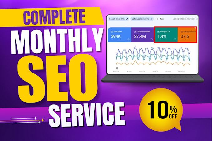 Gig Preview - Provide complete monthly SEO service with keyword research, onpage and off page