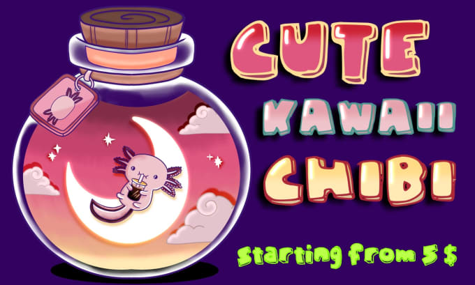 Gig Preview - Do a cute kawaii chibi, tshirt, stickers