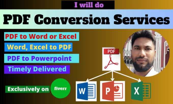 Gig Preview - Convert pdf to word, excel, google docs etc