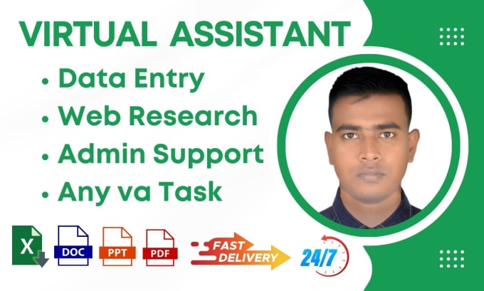 Gig Preview - Do your virtual assistant web research data entry typing