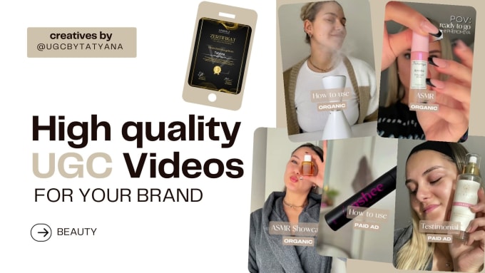 Gig Preview - Make an unique, beauty ugc video for your brand