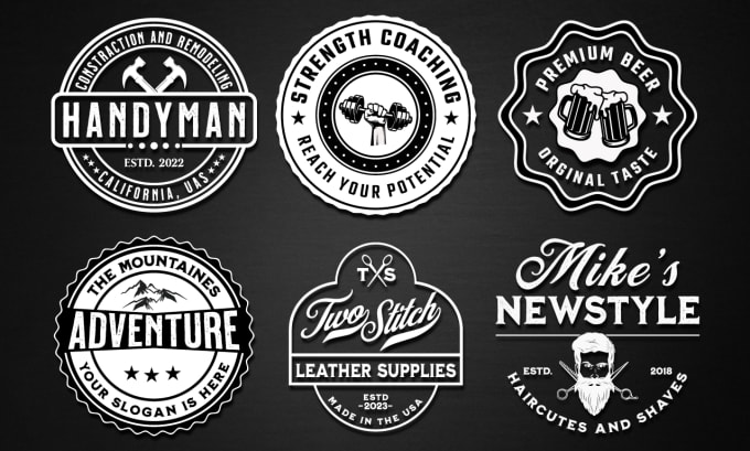 Gig Preview - Design retro, vintage, badge, patch, emblem, stamp, sticker logo