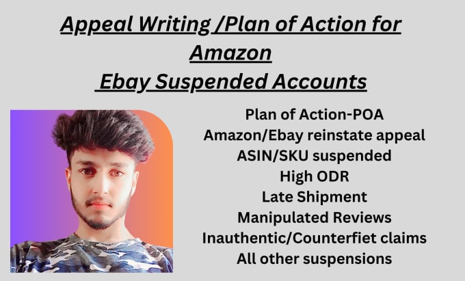 Bestseller - write amazon appeal and ebay, poa for your suspended account