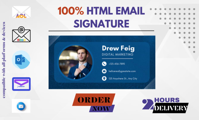 Gig Preview - Do clickable static and animated HTML email signature design