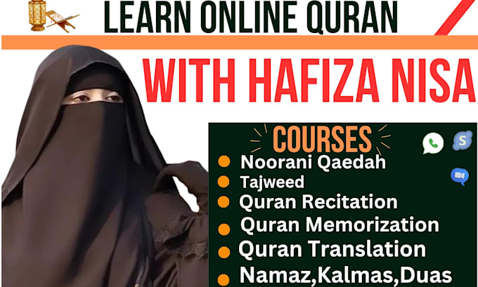 Gig Preview - Be your online quran teacher, tutoring quran with tajweed, qirat and translation