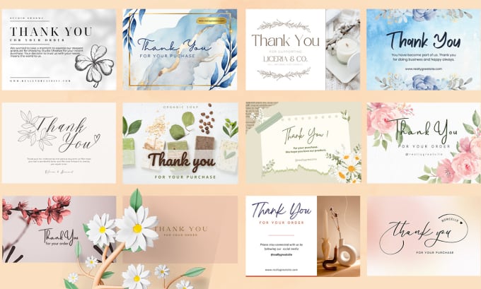 Gig Preview - Design thank you card, product insert card for amazon