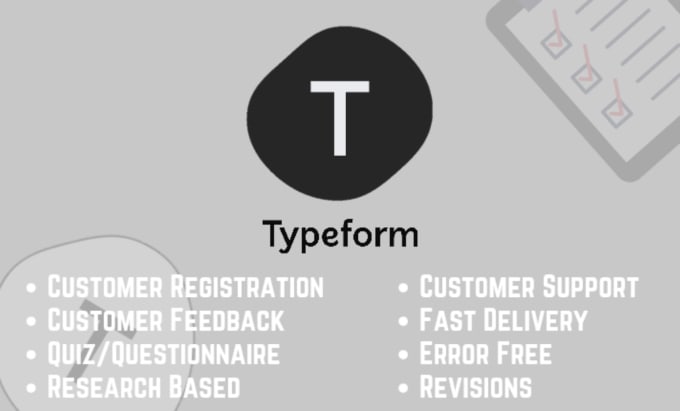 Gig Preview - Develop online forms with type form and jot form