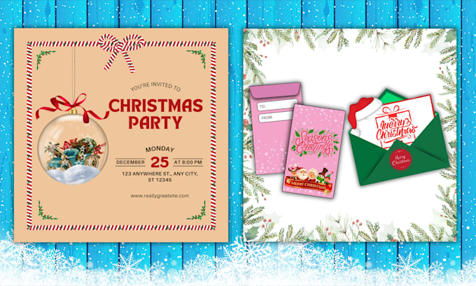 Gig Preview - Design christmas card and new year invitation for you