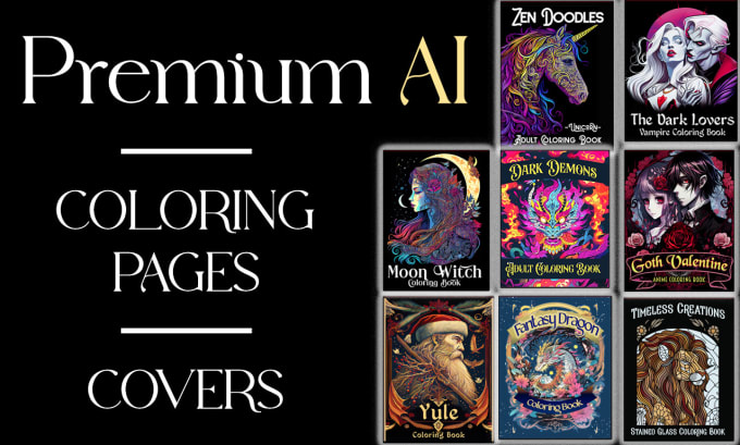 Gig Preview - Create custom ai art midjourney coloring pages, ai color, and ai cover