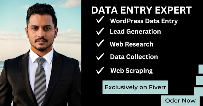 Gig Preview - Do wordpress data entry web research  web scraping