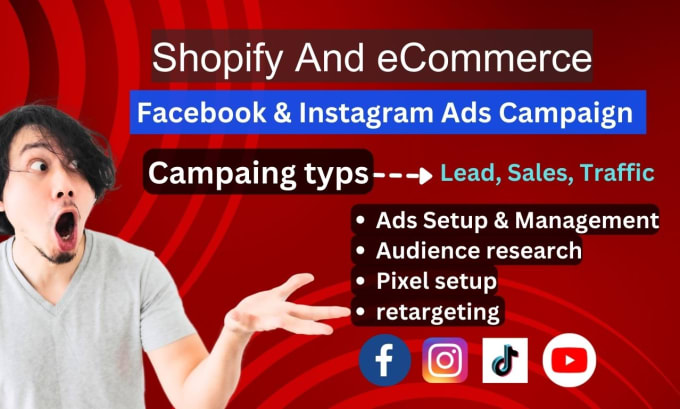 Gig Preview - Be your shopify facebook ads campaign manager and instagram ads campaign