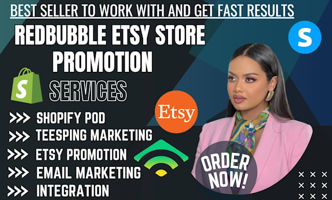 Gig Preview - Do redbubble esty teespring promotion shopify pod promotion ecommerce marketing