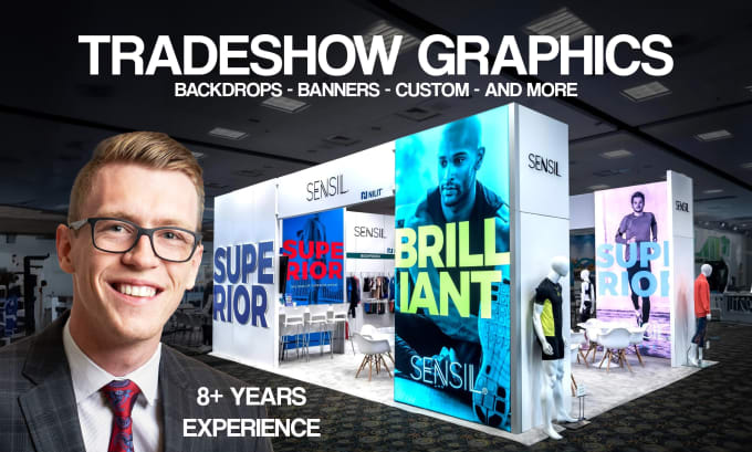 Gig Preview - Design trade show graphics, booth design, banner