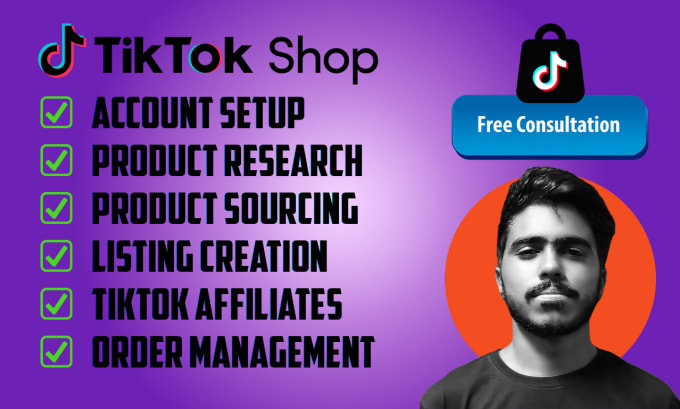 Gig Preview - Setup, manage your tiktok shop in USA